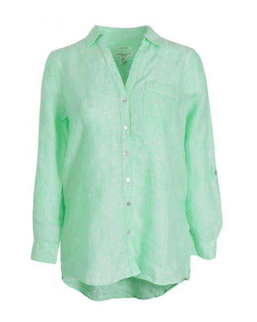 Christian Siriano Green Oversized Linen Shirt