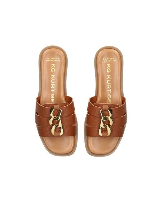 KG by Kurt Geiger Brown Leather Raelle Sandals Leather