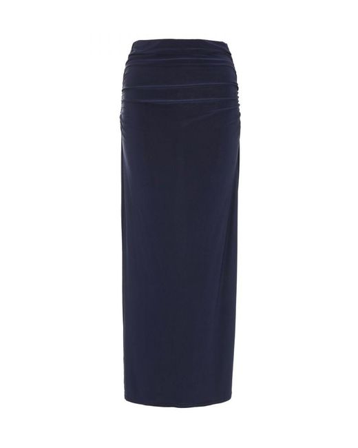 Quiz Blue Ruched Maxi Skirt