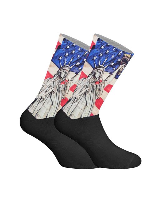 Jenes Socks Blue Elastic Printed Long