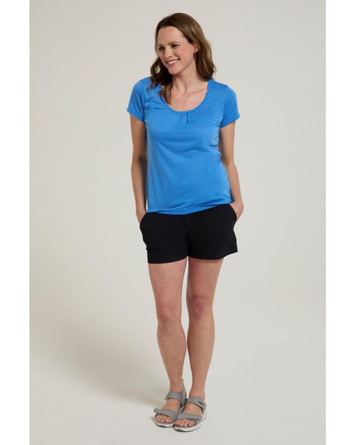 Mountain Warehouse Blue 'Agra' T-Shirt Uv Protection Quick Dry Casual Summer Tee
