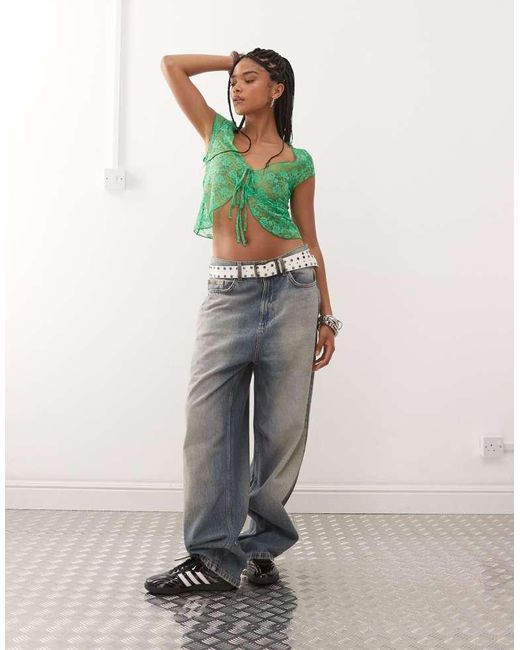 Collusion Green Lace Cami Top