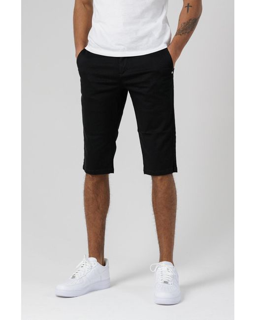 Monkee Genes Black Organic Cotton Slim Fit Chino Shorts for men