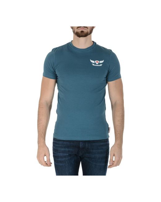 Andrew Charles by Andy Hilfiger Blue T-Shirt Short Sleeves Round Neck Keita for men