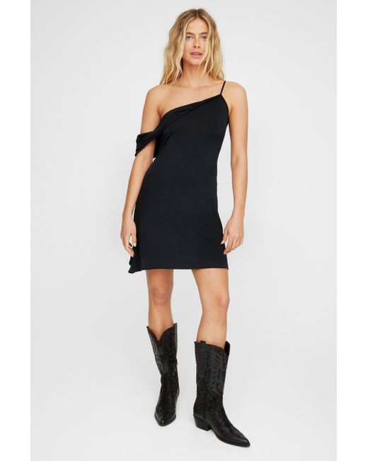 Nasty Gal Black Twisted Asymmetrical Dress