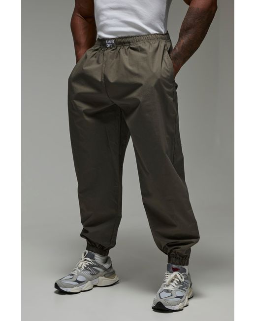 BoohooMAN Black Active Training Dept. Woven Tab Pants for men