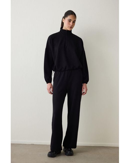 Penti Blue Crop Half-Zip Sweatshirt