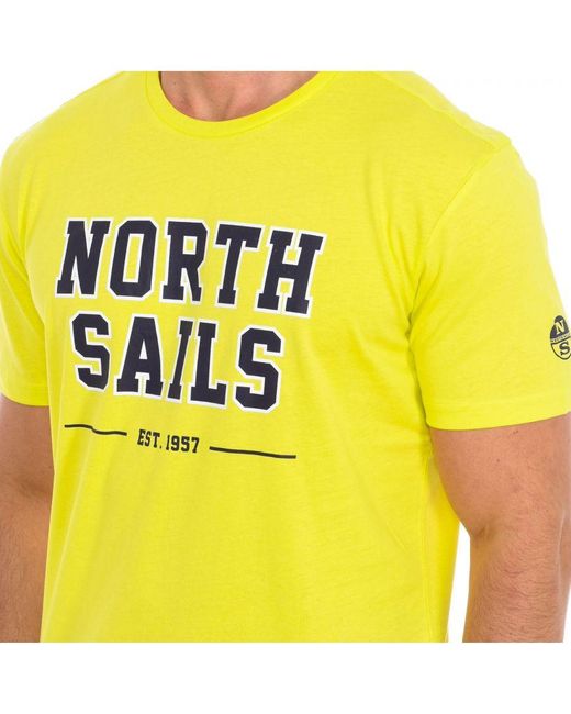 North Sails Yellow Short Sleeve T-Shirt 9024060 for men