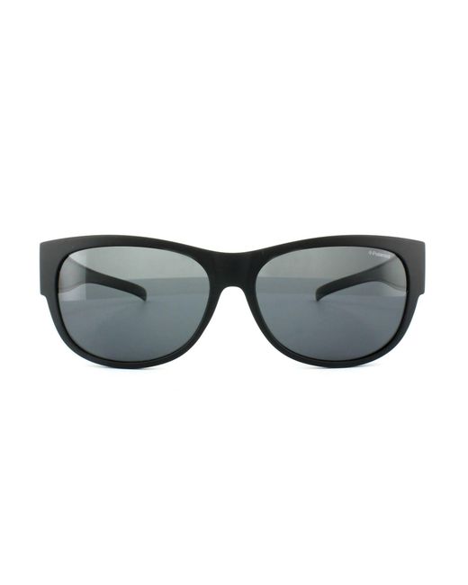 Polaroid Gray Suncovers Oval Matte Polarized Sunglasses
