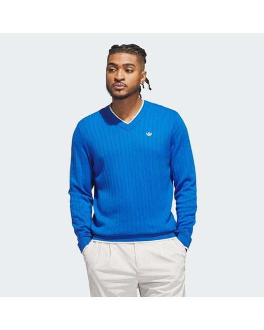 Adidas Originals Blue Originals Cashmere Knit Sweater for men