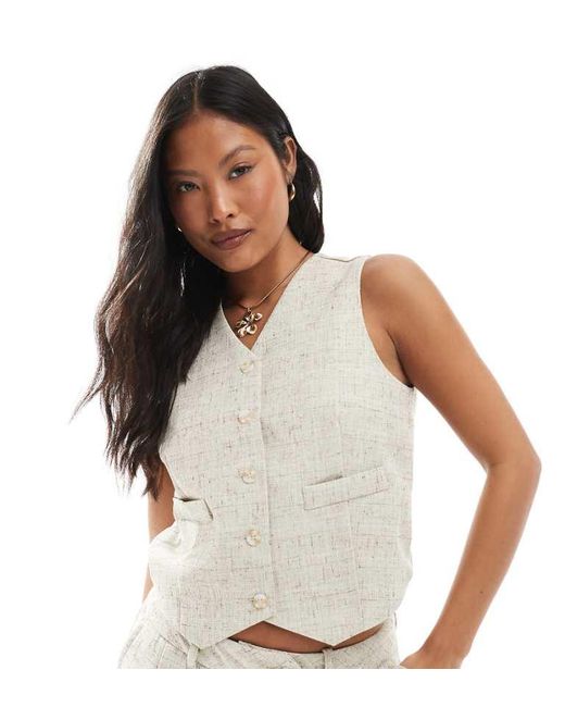 Vero Moda White Tailored Waistcoat Co-Ord