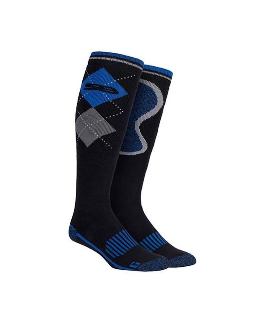 Storm Bloc Blue Knee High Cotton Rich Wellington Boot Socks for men