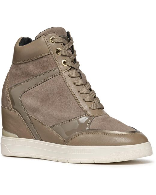 Geox Brown D Maurica Leather Dark Sneakers