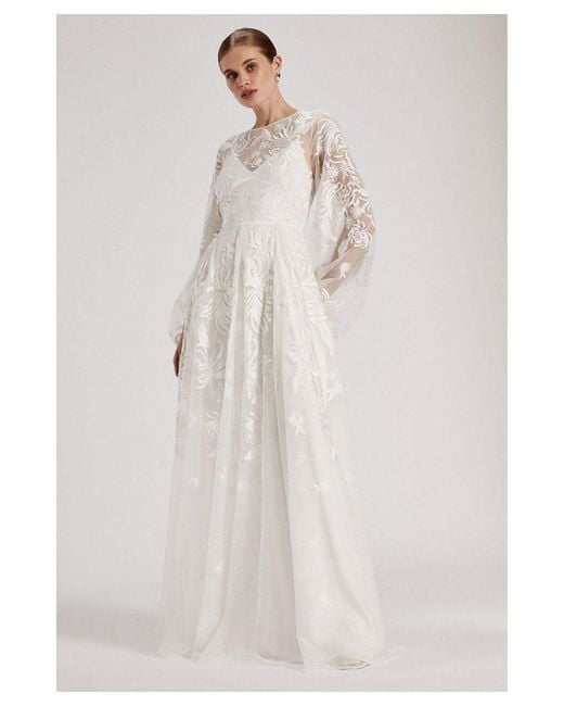 Coast White Rsn Inspired Mesh Full Skirt Dress Nylon