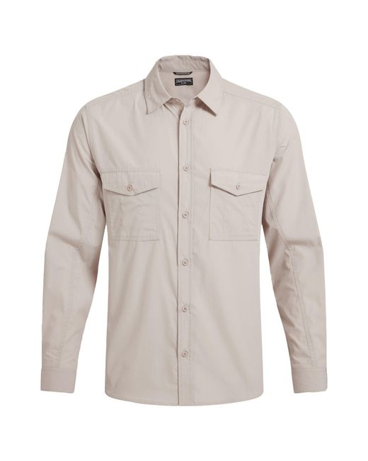 Craghoppers Gray Kiwi Ii Long-Sleeved Shirt (Oatmeal) for men