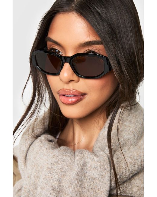 Boohoo Black Chunky Rectangle Frame Sunglasses