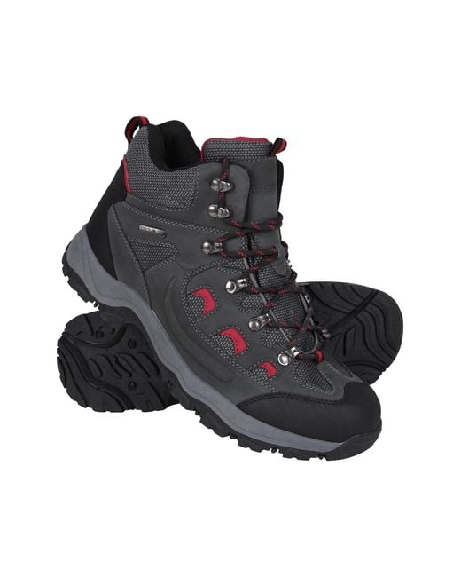 Mountain Warehouse Blue 'Adventurer' Isodry Boots Cushioned Footbed Breathable Waterproof Hiking Shoes for men
