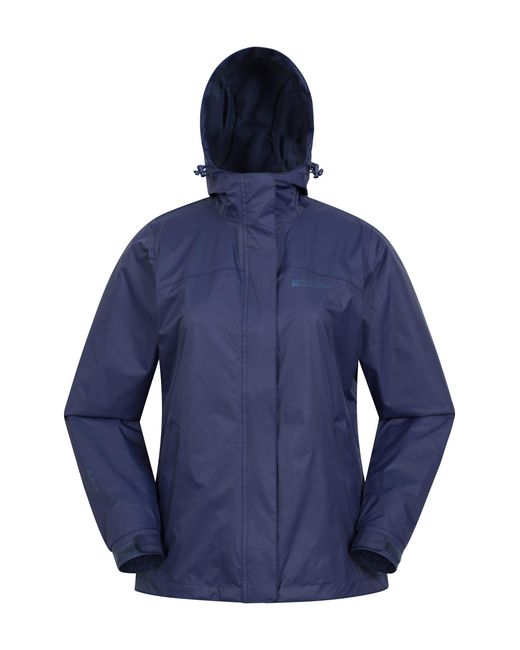 Mountain Warehouse Blue 'Torrent' Waterproof Jacket With Adjustable Hood & Cuffs Long Sleeve Trekking Raincoat