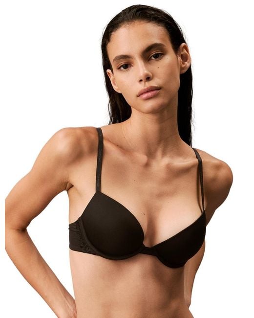Calvin Klein Black Ck Attraction Push-Up Plunge Bra