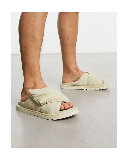 Puffer Cross Strap Sandals