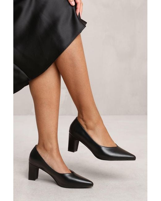 Where's That From Black Wheres 'Ava' Block Heel With Pointed Toe