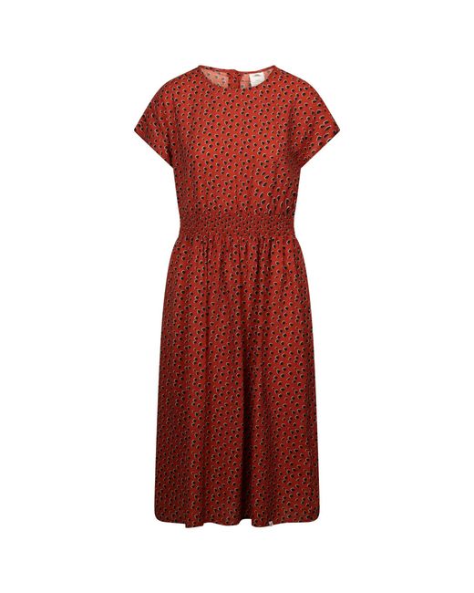 Trespass Red Ladies Susanne Casual Midi Dress (Burnt Sienna)
