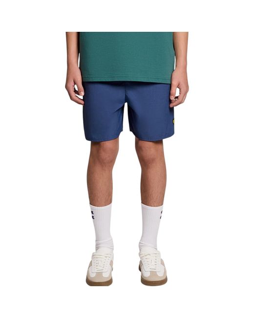 Lyle & Scott Blue And Swim Shorts Rubberised Logo Casual Vintage Half Pants for men