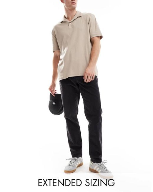 ASOS Blue Tapered Fit Cord Trouser for men