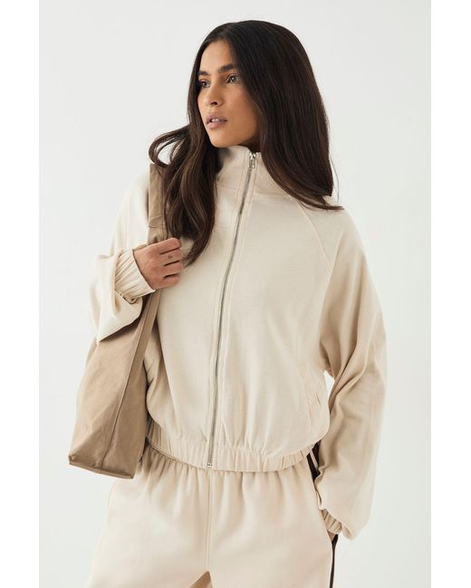 DSGN Studio Natural Rib Zip Through Funnel Neck Bomber