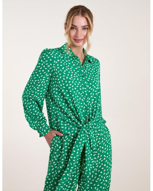 Blue Vanilla Green Abstract Polka Dot Oversized Shirt