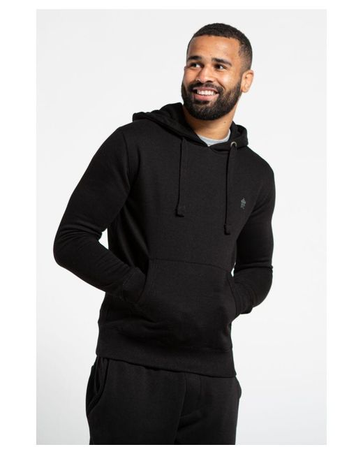 French Connection Black Cotton Blend Hoody for men