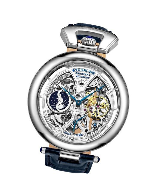 Stuhrling Gray Emperor's Grandeur Automatic 49Mm Skeleton for men