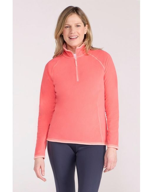 Mountain Warehouse Red 'Montana' Microfleece Jacket Half Zip Breathable Quick Dry Sweater
