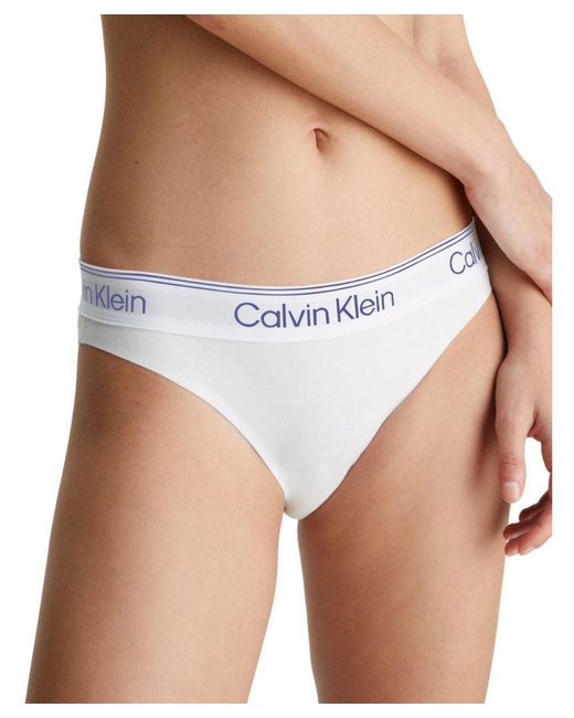 Calvin Klein White 000Qf7189E Athletic Cotton Tanga Brief