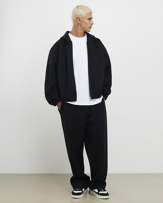 River Island Black Joggers Sanctuaire Club Wide Fit for men
