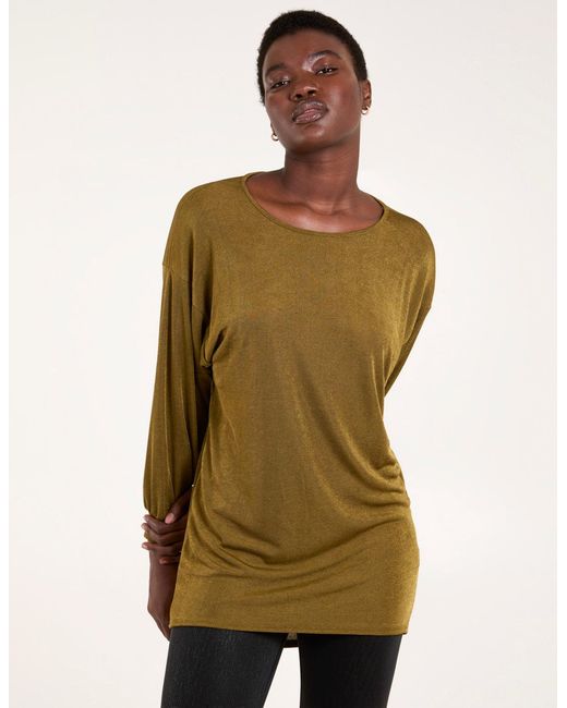 Blue Vanilla Green Mini Ribbed Hi-Low Tunic