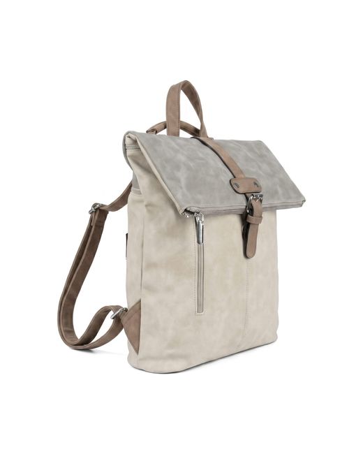 Woodland Leathers Gray Roll-Top Backpack, Anti-Theft Travel Bag With Luggage Strap