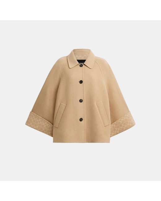 COACH Natural Wool Swing Coat