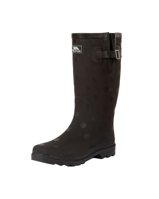 Trespass Black Ladies Elena Wellington Boots Rubber