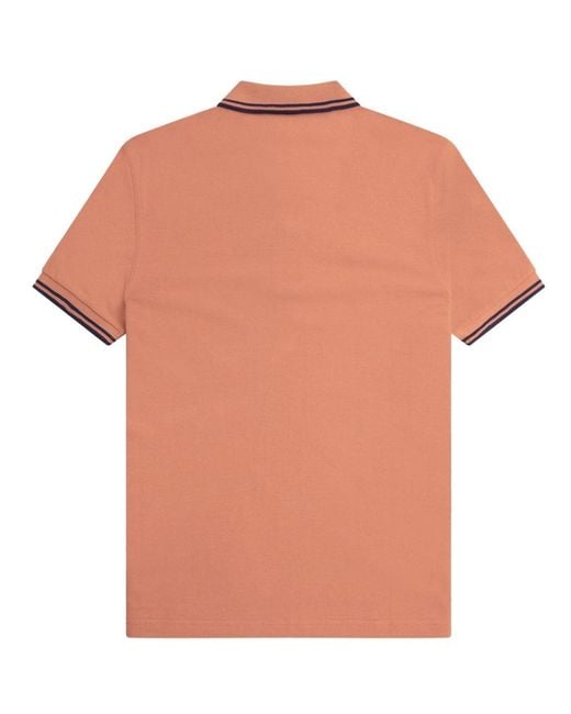 Fred Perry Orange Twin Tipped Light Rust Polo Shirt for men