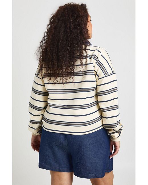 Boohoo Blue Plus Chambray Boxy Flippy Short