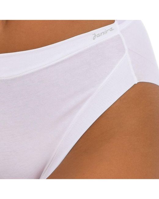 Janira White Invisible Briefs Brislip Cotton Band Elastic Fabric 1031862