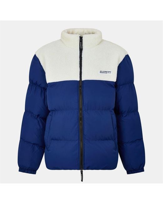NY Concept Blue Aspen Zipped Pocket Puffer Jacket for men