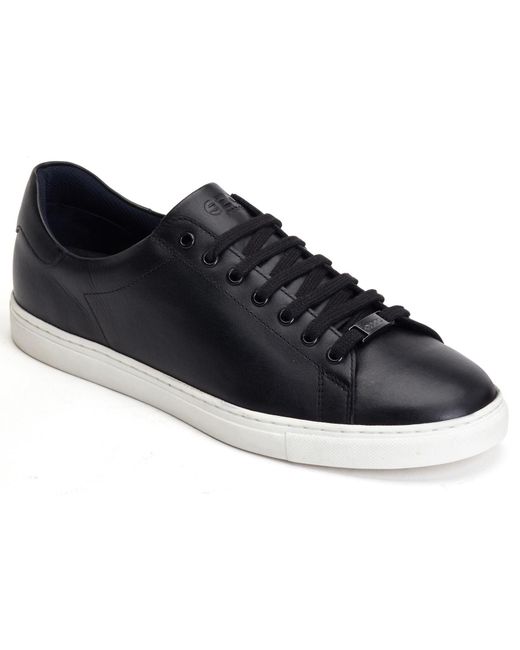 Base London Blue Tucker Leather Trainers for men