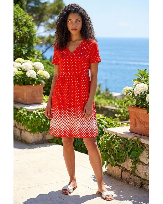 Roman Red Petite V-Neck Pocket Dress