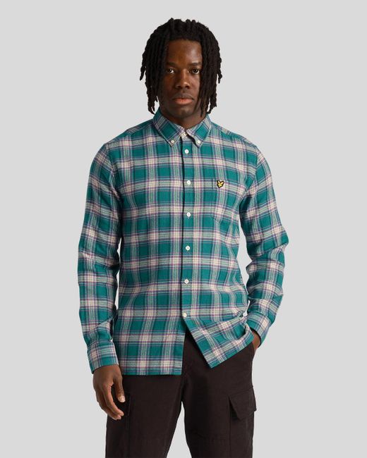Lyle & Scott Blue Check Flannel Shirt for men