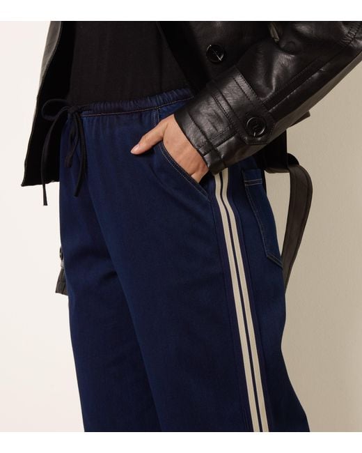 Blue Vanilla Blue Stripe Trousers With Elasticated Waist