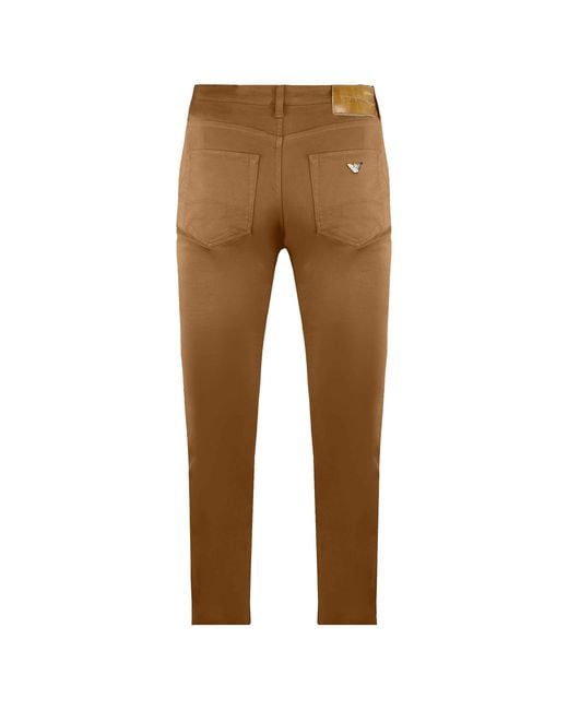 Armani Brown Emporio J18 Slim Fit High Waist Trousers