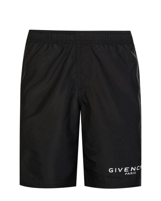 Givenchy Black Paris Logo Swim Shorts for men