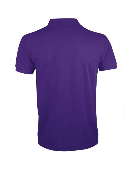 Sol's Purple Prime Pique Plain Short Sleeve Polo Shirt (Dark) for men